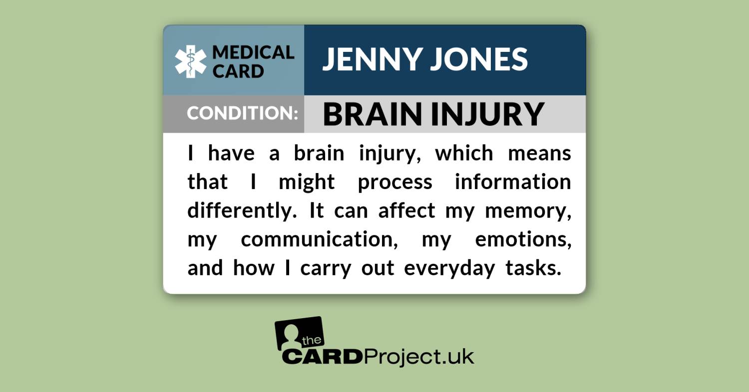 Brain Injury Medical Card (FRONT)